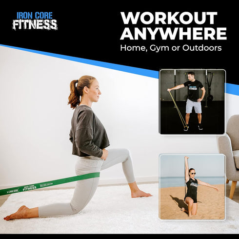 Pull Up Assistance Resistance Bands by Iron Core Fitness - Strength Training at Home or Gym with Ebooks Included