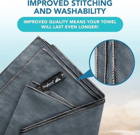 Youphoria Microfiber Travel Towel, Fast Drying Lightweight - Quick Dry Towel for Camping, Beach, Hiking