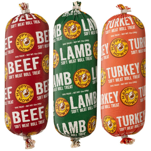 Happy Howie's Soft Meat Roll Treat - Soft Dog Food Rolls, Natural