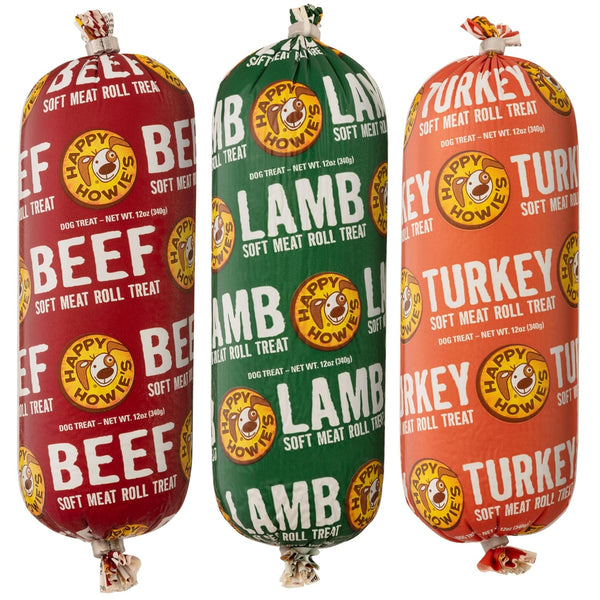 Happy Howie's Soft Meat Roll Treat - Soft Dog Food Rolls, Natural