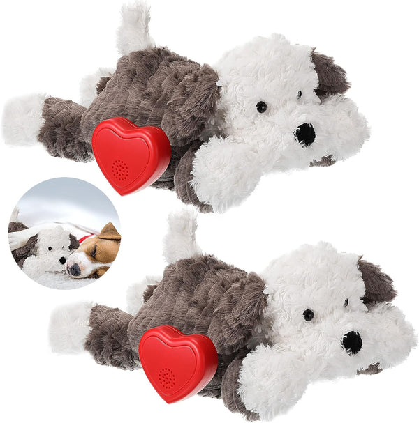 Liliful 2 Pack Puppy Heartbeat Toy Stuffed Puppy for Sleep Aid Plush