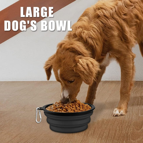 Collapsible Dog Bowls - 2 Pack Large Size for Dogs, Portable Water Bowl for Outdoor Hiking & Traveling