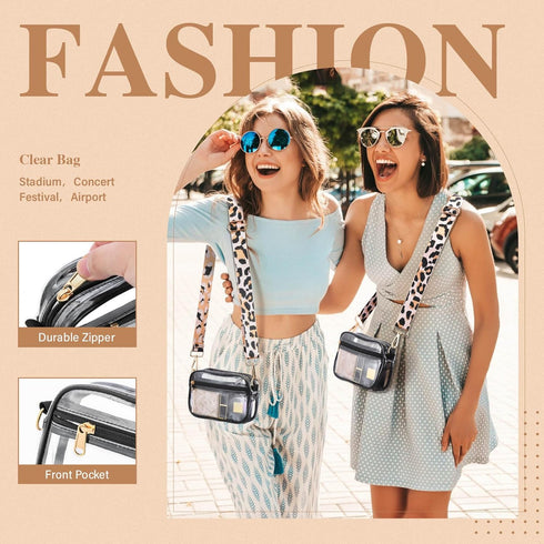 HULISEN Clear Crossbody Bag, Stadium Approved Transparent Handbag for Women, Concerts & Sports Events