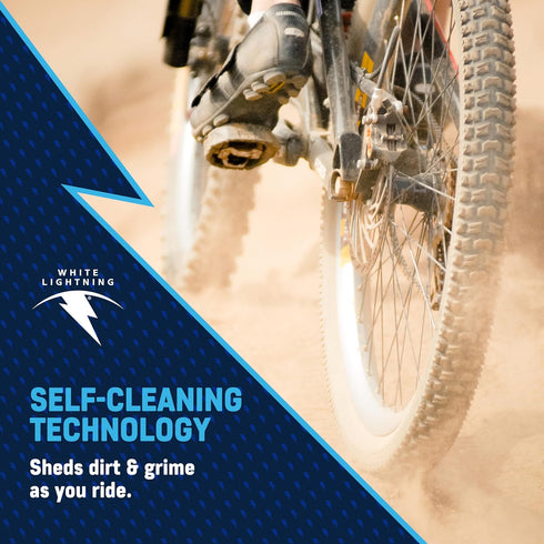 100% 32 oz White Lightning Clean Ride Self-Cleaning Wax Bicycle Chain Lubricant Oil-Free, Reduces Dirt & Grime, Extends