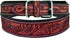 Leather Dog Collar Western Style Heavy Duty Hand Tooled Adjustable Padded for Puppies and Big Dogs