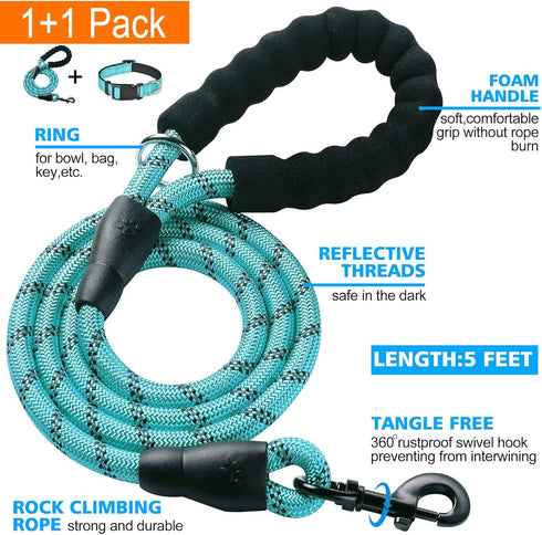 Reflective Dog Collar with Soft Neoprene, Breathable Adjustable Nylon for Small Medium Large Dogs (X-Small, Blue)