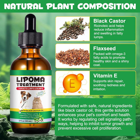 ZIXBMHYJ Lipoma Treatment for Dogs & Cats, Soften Fatty Lumps & Bumps in Dog, Castor Oil for Dogs, Pet Massage Oil