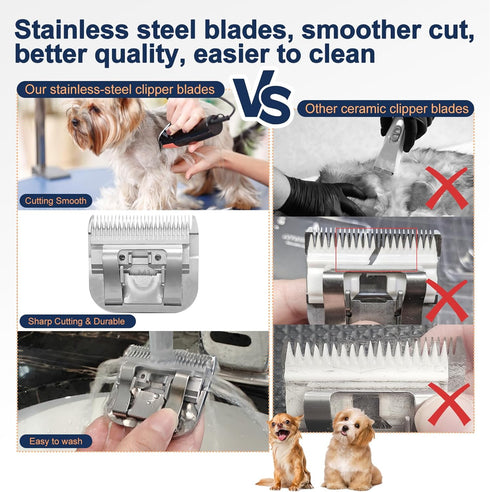 10# Pet Grooming Clipper Replacement Blades, Detachable Blades Compatible with Andis/Wahl/Oster Dog Clippers