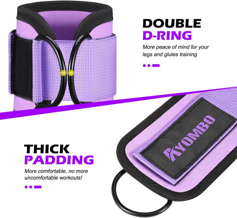Resistance Bands with Cuffs, Ankle Bands for Working Out, Home Fitness Equipment for Legs and Glutes, Exercise Bands for Butt Lift Women, Achieve Stronger and Firmer Lower Body by Ayombo