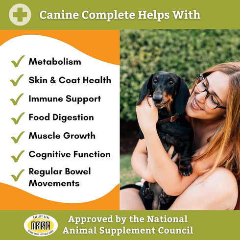 Wholistic Pet Organics Canine Complete, 1lb - Organic Pumpkin Supplement for Dogs, Supports Digestion & Heart Health