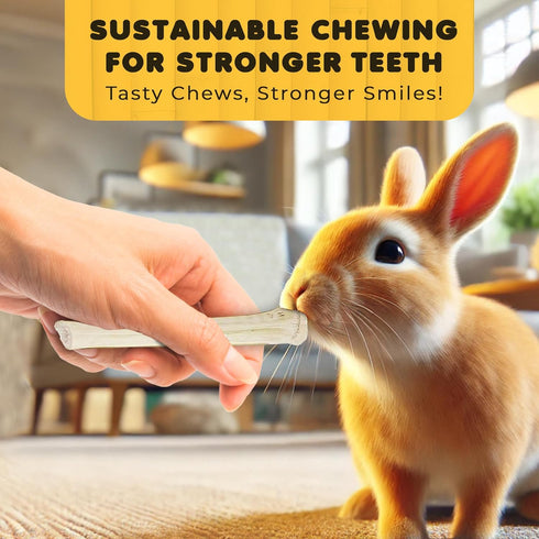 SunGrow Sweet Bamboo Chew Sticks for Rabbits, 100g, Bunny Molar Chew Sticks for Small Animals