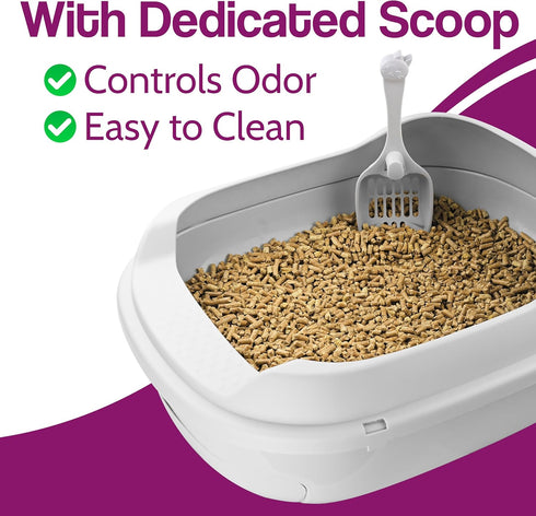 Skywin Sifting Cat Litter Box (Grey), Efficient Sifting System for Pine Pellets, Easy-to-Use