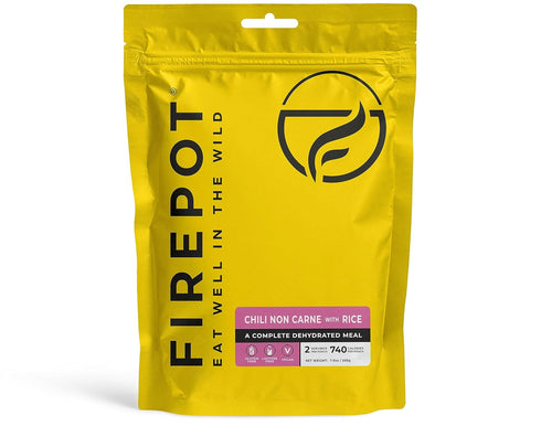 Backpacking (2 FIREPOT Chilli non Carne with Rice - Healthy Plant Based Dehydrated Camping & Meals Servings)