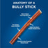 Barkworthies 12 Inch Odor-Free Bully Sticks - 3 Count (Pack of 1) - All-Natural Rawhide Alternative, Supports Dental