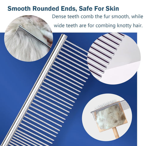 JENFOSLAN (4PCS, Slicker Brush for Dogs, Professional Dog Grooming Brush for Golden Doodle & Poodle - Deshedding Dog