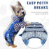 Small Dog Hoodie Clothes, Cute Stripe Shirts Denim Jumpsuit for Small Medium Dogs, Blue Jeans Overalls