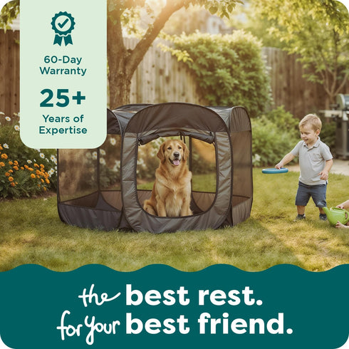 FurHaven Portable Pet Playpen for Dogs & Cats, Foldable Indoor Kitten Playpen with Mesh Sides, Pop Up Travel Dog Pen