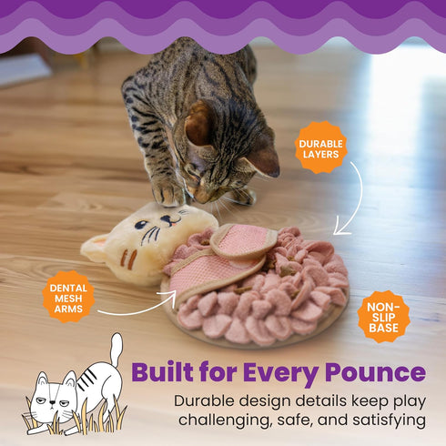 Catstages Snuffle Mat for Cats - Interactive Foraging Toy with Hidden Treats, Non-Slip Base, and Hunting Stimulation