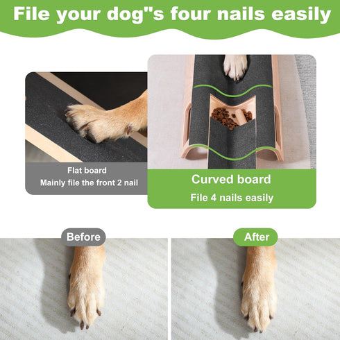M-Shaped Dog Scratch Pad for Nails with Treat Box, Large Dog Nail File Toy for Easier Nail Trimming