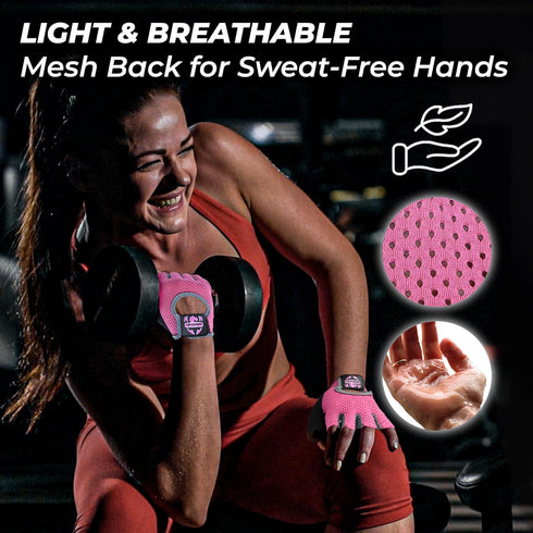 FIGHTSENSE Workout Gloves for Men Women, Weight Lifting Gloves with Non-Slip Silicon Padded Palm, Breathable