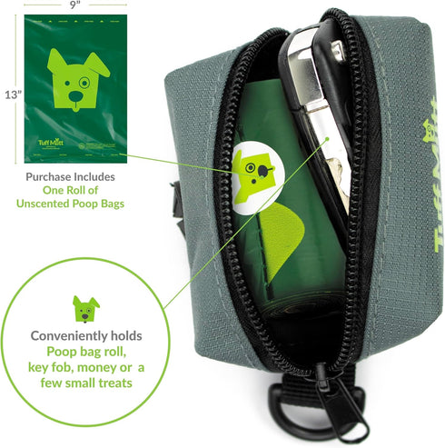 Tuff Mutt Dog Poop Bag Holder for Leash, Lightweight Dispenser for Pet Waste Bags, Easy Cleanup Accessory