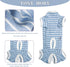 TONY HOBY Stripes 4 Legged Pet Dog Pajamas, Soft Cotton Jumpsuit for Dogs (XL, Blue+White-Boys)