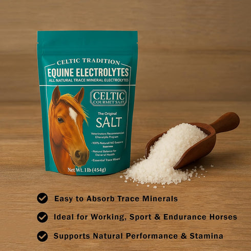 1 lb Celtic Tradition Equine Electrolytes Natural Mineral Salt Supplement for Horses | Replenishes Electrolytes
