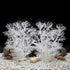 JIH Aquarium Decor Plastic Plant Small, Fish Tank Ornament Artificial Plants 8 inch (White, 2 Pcs)