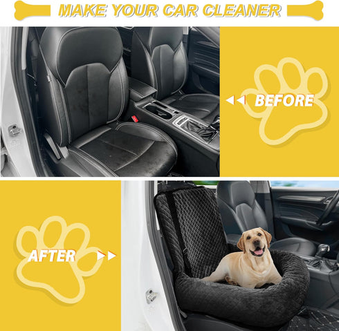 Dog Car Seat for Small Medium Dogs,Detachable Washable Travel Safety Pet Booster Seat, Comfy Ultra Soft