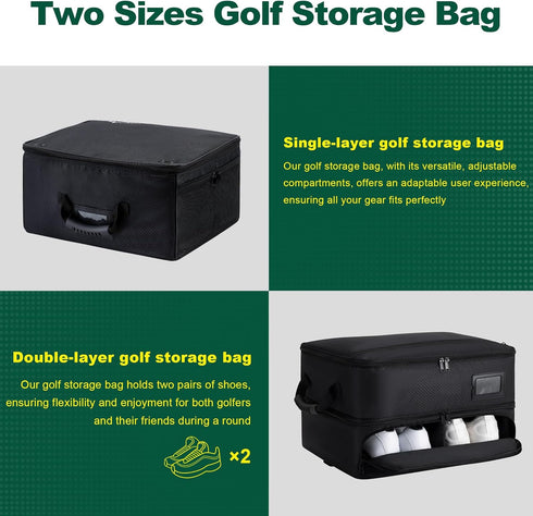 HIMAL HIMAL 2 Layer Golf Trunk Organizer, Collapsible Waterproof Car Golf Bag with Ventilation Compartment