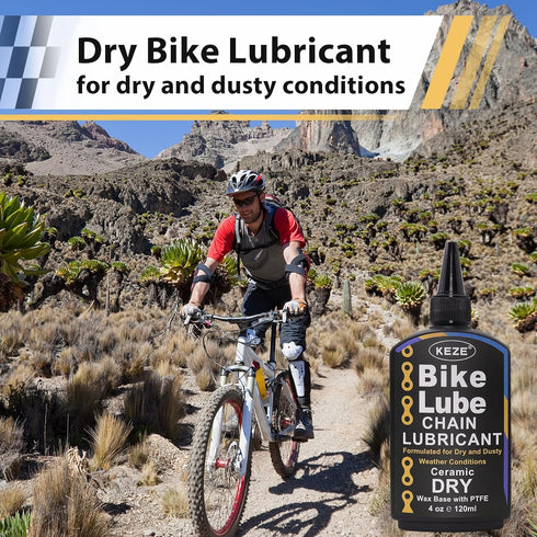 120 ml Keze Dry Bike Chain Lube MTB Mountain Bicycle Chain Oil Ceramic Bike Lube with PTFE Ebike Lubricant Against