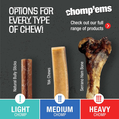 Chomp'ems 12 oz Purehide Sticks Healthy Natural Rawhide Dog Chew