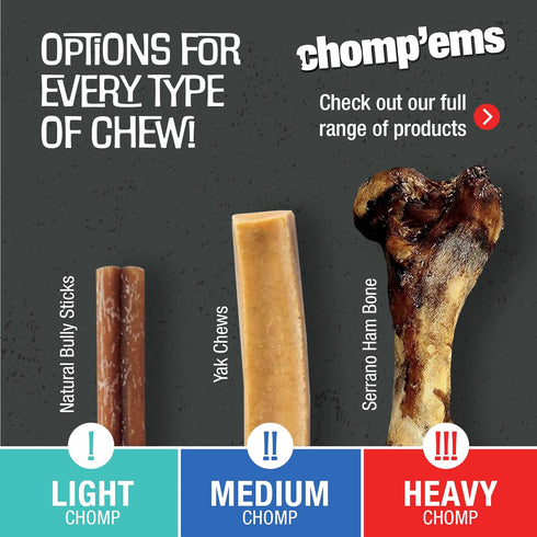 CHOMP 'EMS Chicken & Peanut Butter Hide Free Dog Chews, Rawhide Free, 7", 2 Count