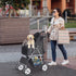 4 ZENY Foldable Pet Stroller, Cat/Dog Stroller with Wheel, Pet Travel Carrier Strolling Cart with Storage Basket, Cup