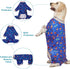 LovinPet Large Dog Pajamas, Navy Rocket and Spaceship Print, Lightweight Stretchy Knit Onesies for Dogs
