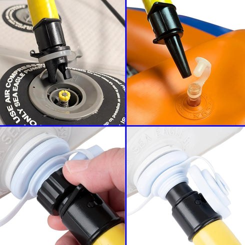 A42 Sea Eagle High Capacity Large Bellows Foot Pump for Use with Unsupported Fabric Inflatable Kayaks, iSUPS and Boats