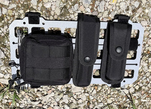 Vehicle Rigid MOLLE Panel for Car Visor Organizer, Tactical Gear Rack, Tool Holster Bag Holder, Light Grey