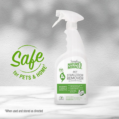 Nature's Miracle Pet Stain and Odor Remover, 16 Ounce, Made with 86% Plant-Derived Surfactants
