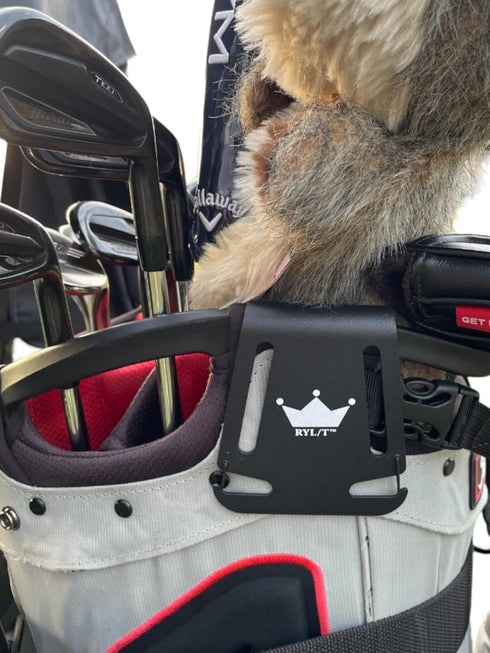 Golf Metal Landing Pad I Magnetic Cart Attachment or Bag Clip for Quick Use of Golf Gear & Accessories - Velcro Strap
