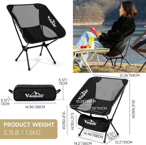 Backpacking 330 lbs -1pack Camping Chair, Lightweight Folding Hiking Chair, Compact Portable CapacityGifts for Men