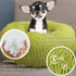 Extra Small Green Washable Dog Bed, 15 inches Donut Soft Pet Bed, Calming Anti-Anxiety Round for Pets up to 5 lbs.