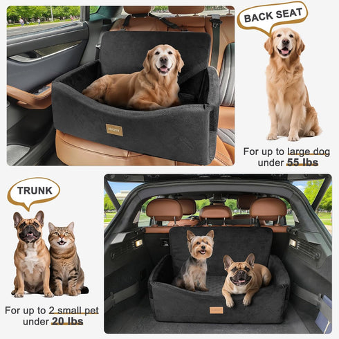 55 lbs, 2 2 JOEJOY Dog Car Seat for Large Medium Sized Dogs Under Dog Booster Seat for Small Dogs with Detachable