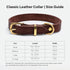 Classic Leather Dog Collar by Scout Supply, Heavy Duty Thick Full Grain Leather, Waterproof & Rust-Proof Brass Hardware