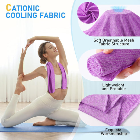Pleneal 6 Pack (40"x12"), Cooling Towels - Cooling Towel Ice Gym Towels for Working Out, Microfiber Cooling Towels