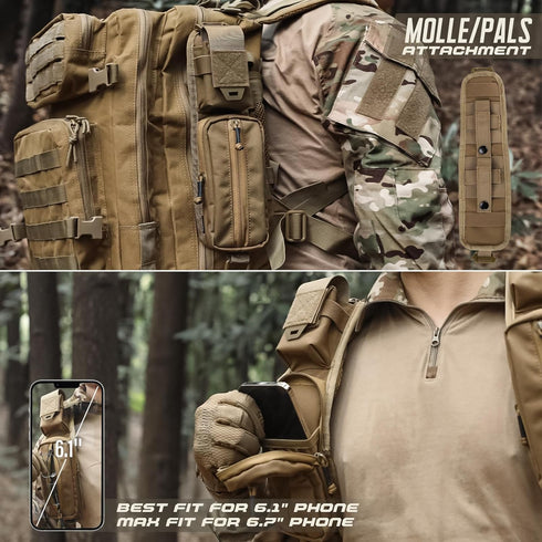 WYNEX Molle Accessories Pouch Double Zipper Pocket Version Tactical Bag with Shoulder Strap
