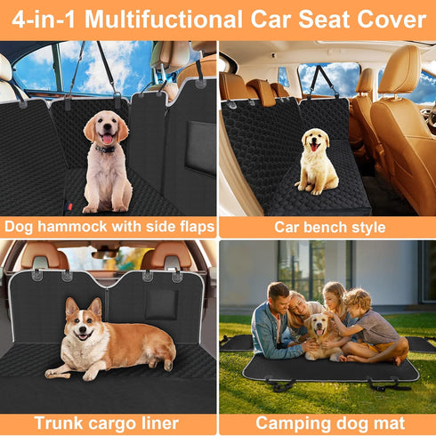 2026 600D Hammock Mancro Dog Car Seat Cover for Back Seat, Upgraded Heavy Duty Waterproof & Scratch-Resistant Dog