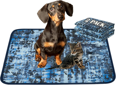 Qeils Washable Pee Pads for Dogs, 2 Pack Reusable Puppy Pads 18"x24"