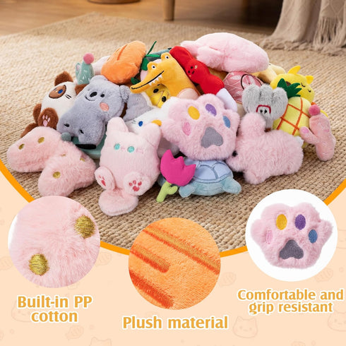 40 Included(Kawaii,4.3-5.9") Leitee Pcs Cat Toys Bulk Interactive Chew Toys for Indoor Cats, Small Plush Soft Kitten