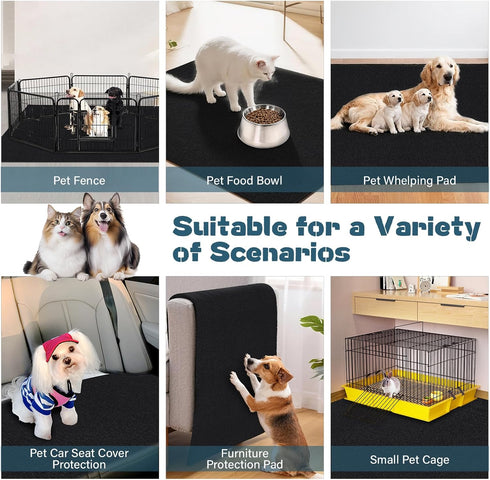 Wibeelee 46" 60" 0.23'' X X Mat for Under Dog Crate Waterproof Non-Slip Kennel Mat to Protect Floors Extra Large