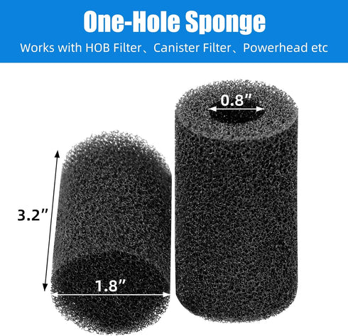 12-Pack 0.8 Inch AQUANEAT Pre-Filter Sponge for Aquarium Shrimp Fry Fish Tank Filter Intake, Replacement Foam Cover